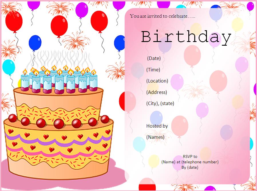 birthday invitation templates free download