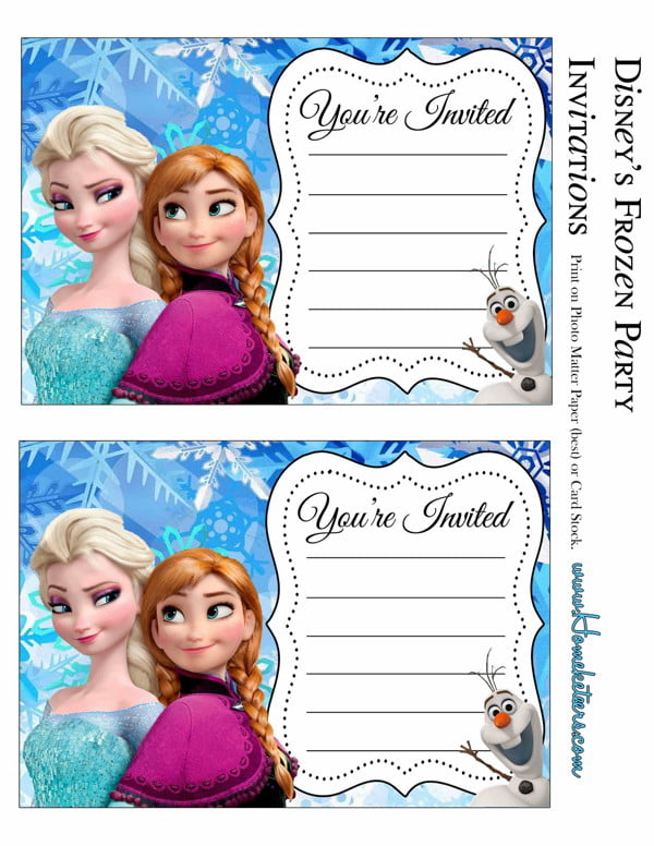 Frozen Party Free Birthday Invitations