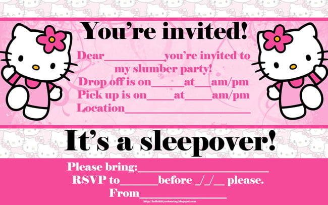 Hello Kitty Free Birthday Invitations Templates