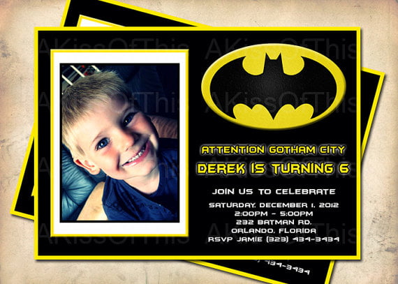 6th Batman Birthday Invitations Ideas