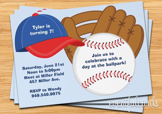7th Baseball Party Invitation Ideas