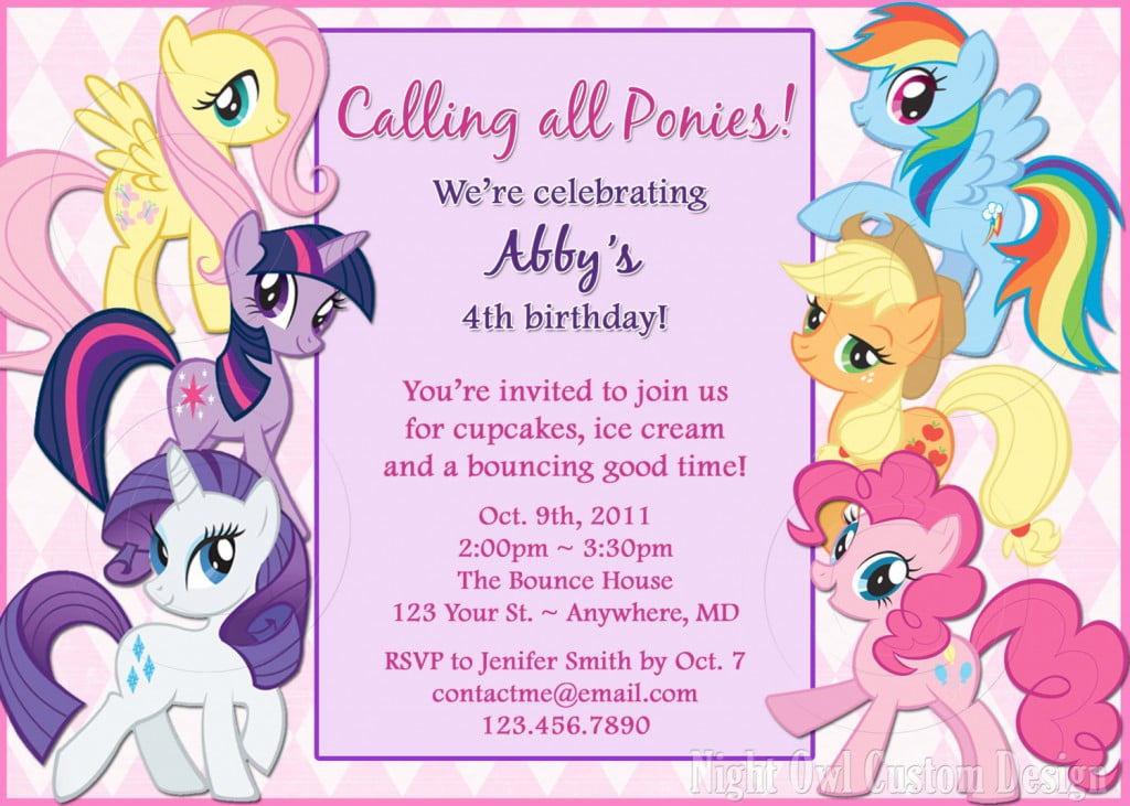 All Gang My Little Pony Birthday Invitations