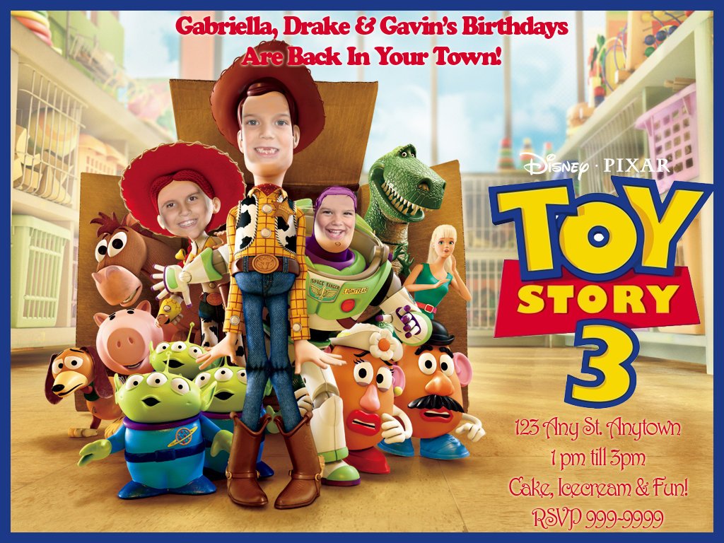 All the gang Toy Story Birthday Invitations
