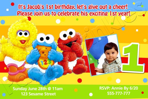 Babies Sesame Street Birthday Invitations
