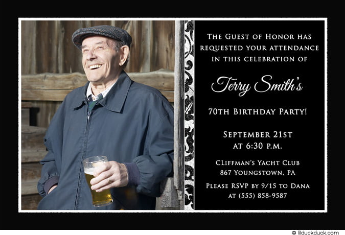 Classic 70th Birthday Invitations