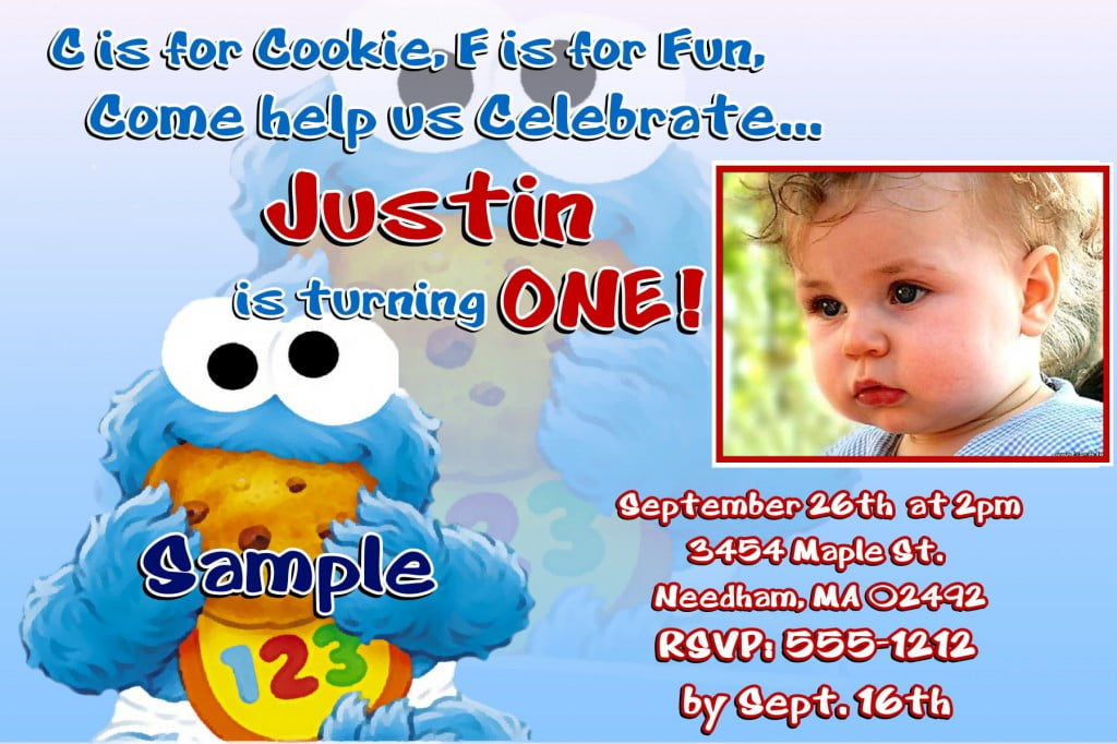 Cookie Monster Monster Birthday Invitations