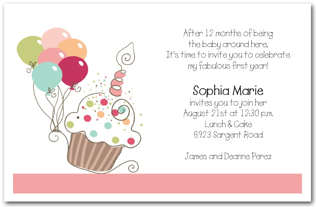 Cupcake Girl Birthday Invitations