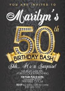 Golden Age 50th Birthday Party Invitations