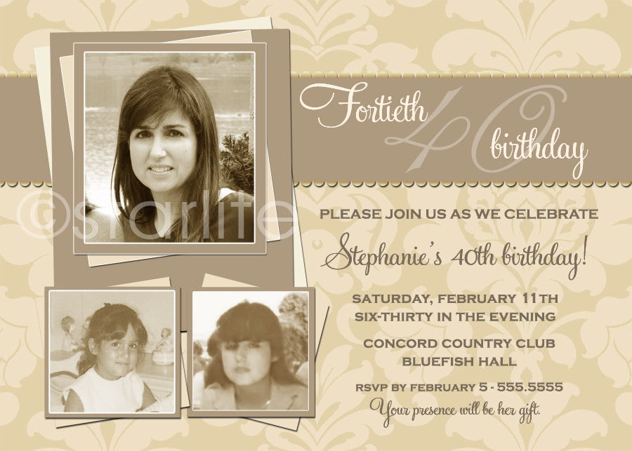 Now and then 70th Birthday Invitations