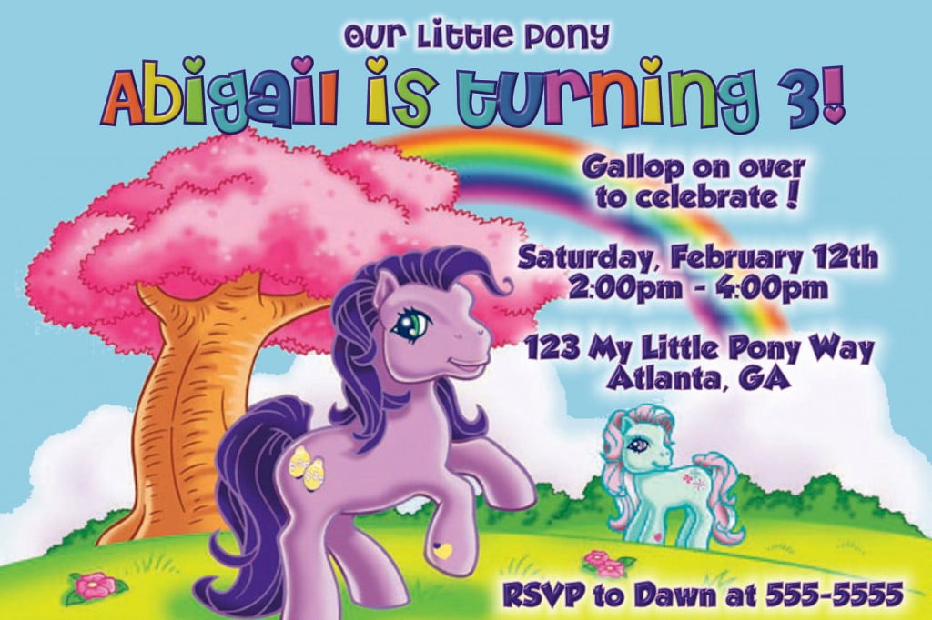 Rainbow My Little Pony Birthday Invitations