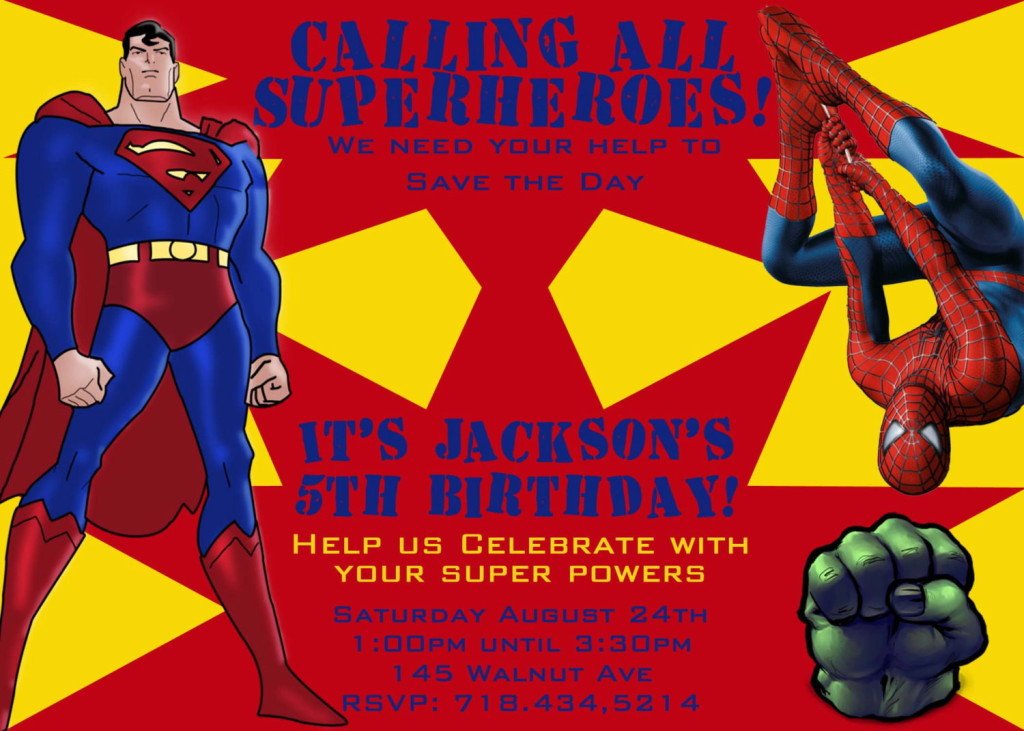 Superhero Birthday Party Invitations – BagVania Invitations Ideas