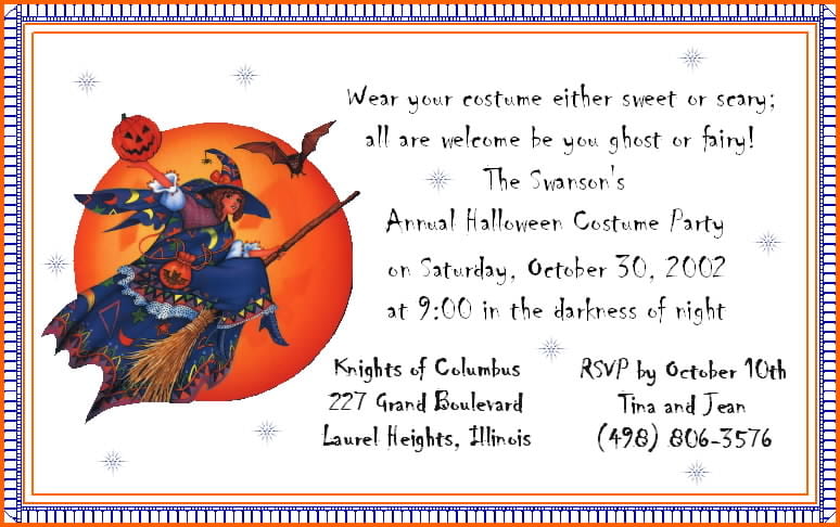 Witch Halloween Birthday Party Invitation