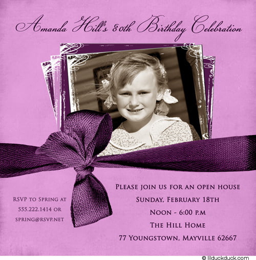 80th birthday party invitations for woman