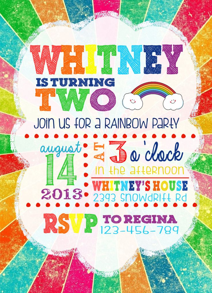 Crayon Rainbow Birthday Invitations Ideas