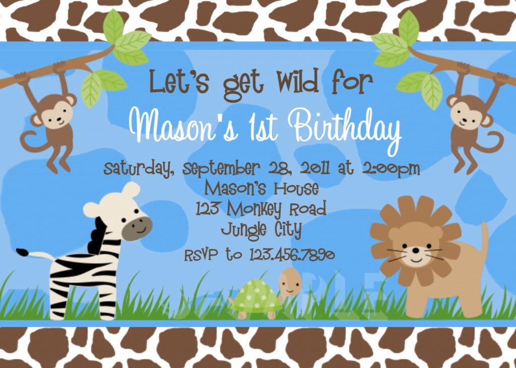 Cute Animals Boy Birthday Invitations Ideas