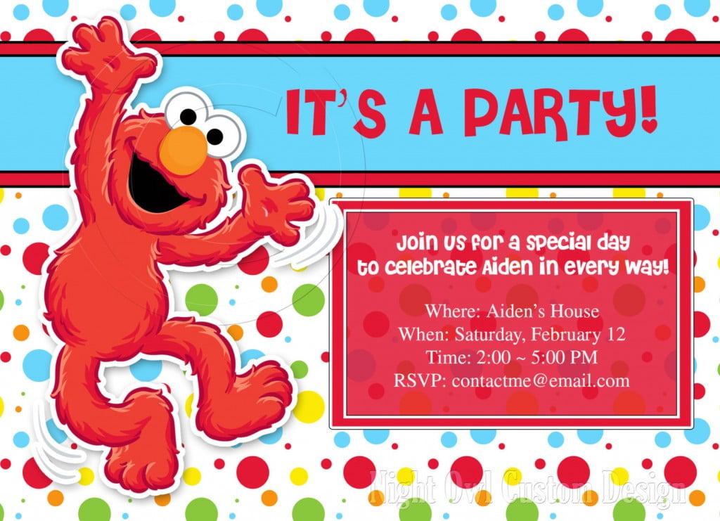 Cute Elmo Customized Birthday Invitations