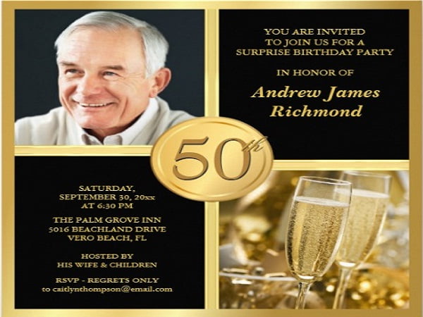 Dinner 50th birthday invitations