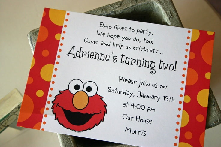 Elmo Customized Birthday Invitations