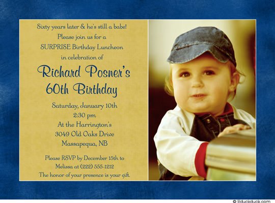 Past Baby 60th Birthday Party Invitations