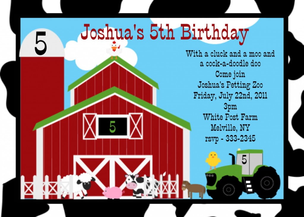 Tractor Farm Birthday Invitations