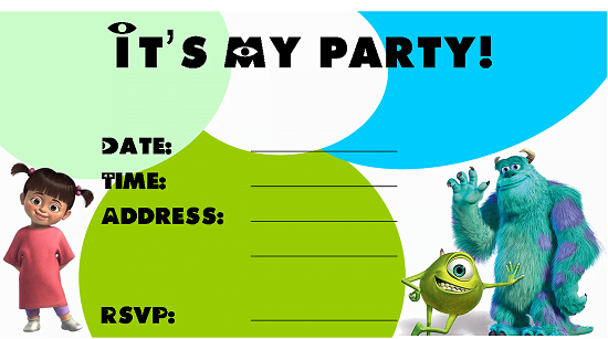monsters inc birthday invitations free printable