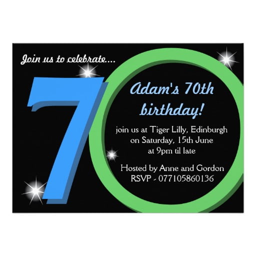 70th birthday party invitations for men