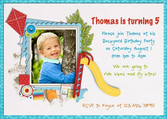 Custom photo playground birthday invitations ideas