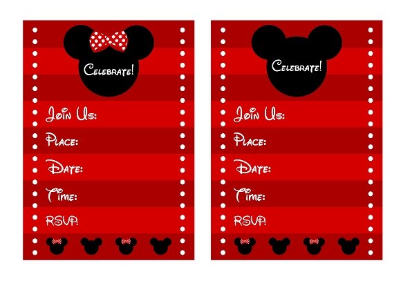 Free red minnie mouse birthday invitations ideas