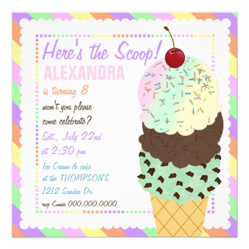 Here's the scoop ice cream birthday invitations