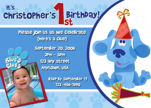 blues clues first birthday invitations