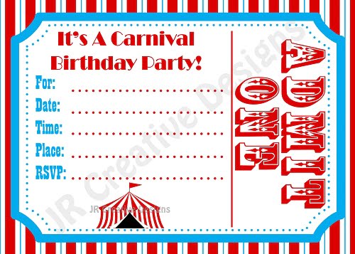 carnival birthday party invitations free printable