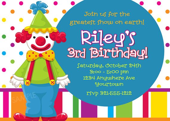 clown birthday invitations ideas for kids