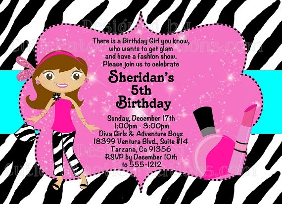 fashion show birthday party invitations ideas template