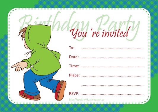 fill in birthday invitations for boy