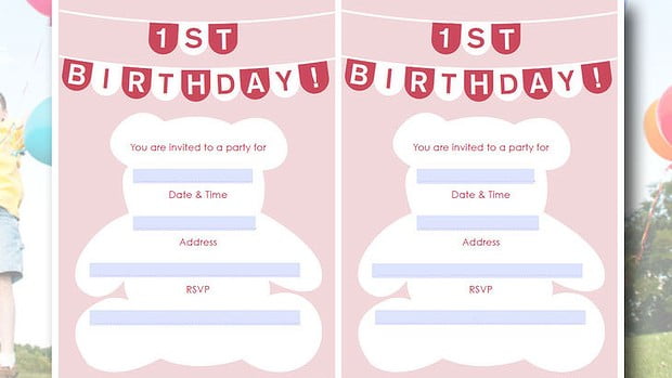 free printable first birthday invitations for tweens