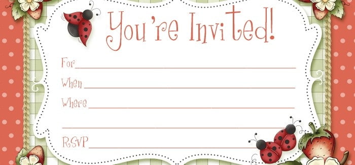 free printable ladybug birthday invitations for kids