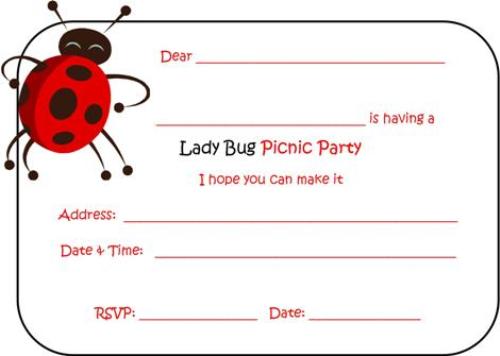 free printable ladybug birthday invitations template