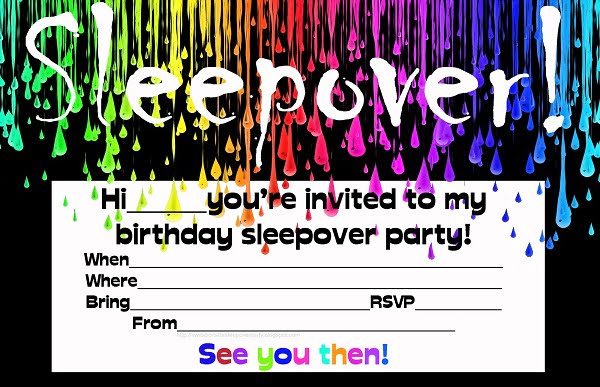 free printable sleepover birthday invitations for tweens