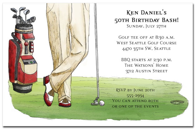 golf outing birthday invitations