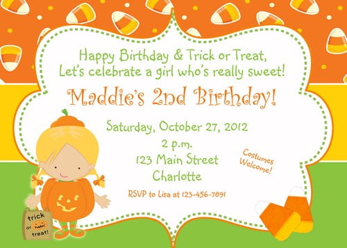 halloween 2nd birthday party invites