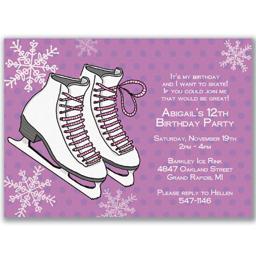 Ice Skating Birthday Invitations FREE Printable Birthday Invitation Templates Bagvania