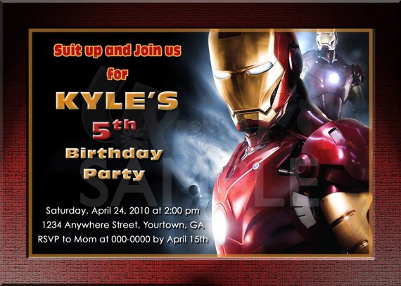 iron man 5th birthday invitations