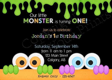 monster birthday party invitations for boys