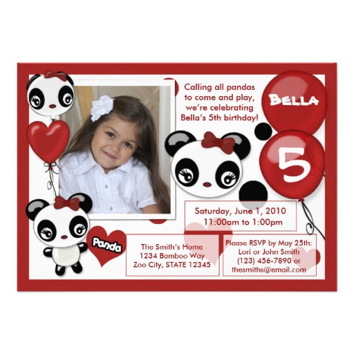 panda birthday invitations ideas wording