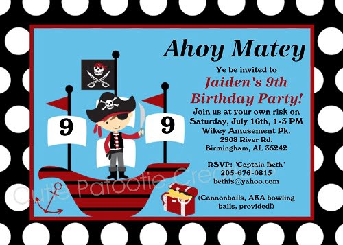 pirate birthday party invitations printable