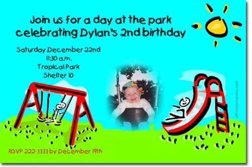 playground birthday invitations ideas for boy