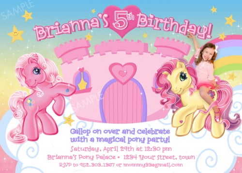 pony 5th birthday invitations ideas