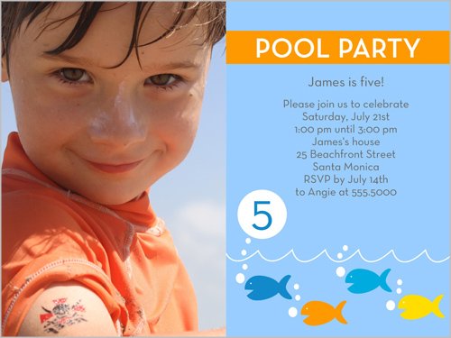 pool party birthday invitations for boys