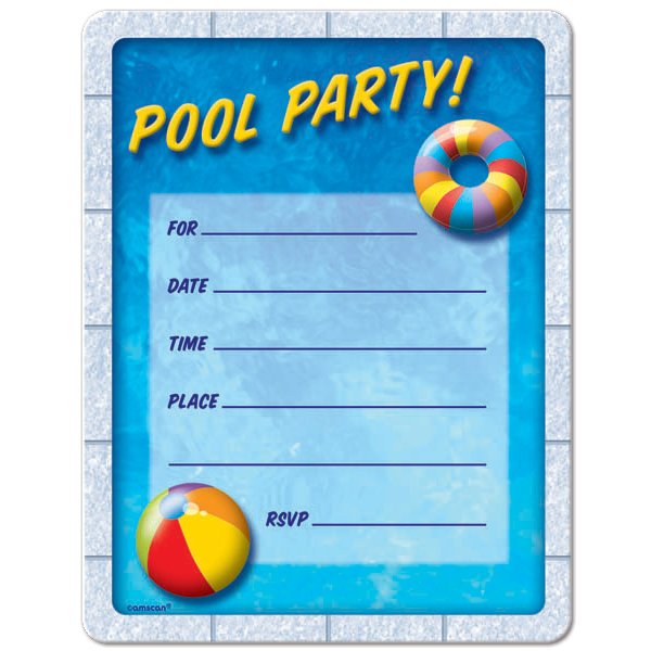 pool party birthday invitations free printable