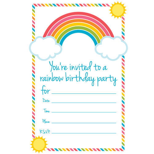 Free Printable Rainbow Party Invitations